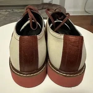 Cole Haan Mens 11 B/AA Saddle Shoes Cream Suede Brown Leather 08209J USA Mens Saddle Shoes for sale | eBay main image 2